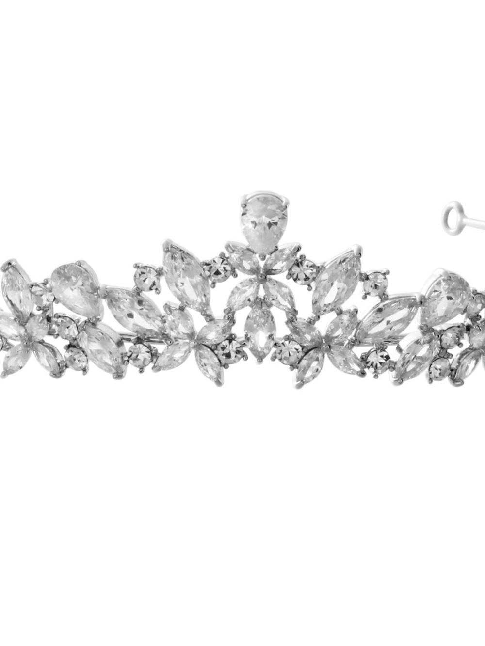 Crystal Bridal Tiara Headband - Silver Rhinestone Accent - Picture 2 of 2